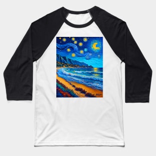 Malibu beach in starry night Baseball T-Shirt